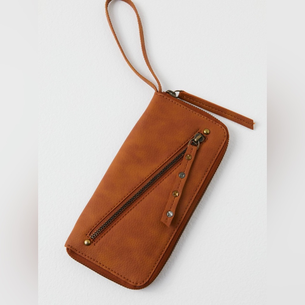 Free people distressed vegan wallet